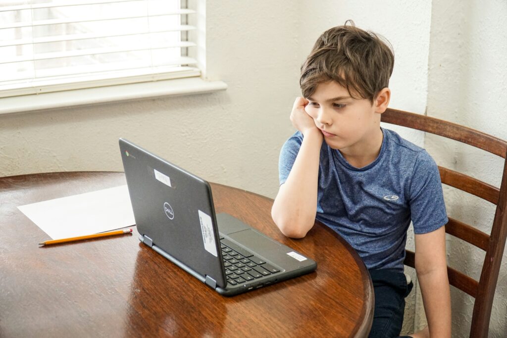 A young boy on the internet.