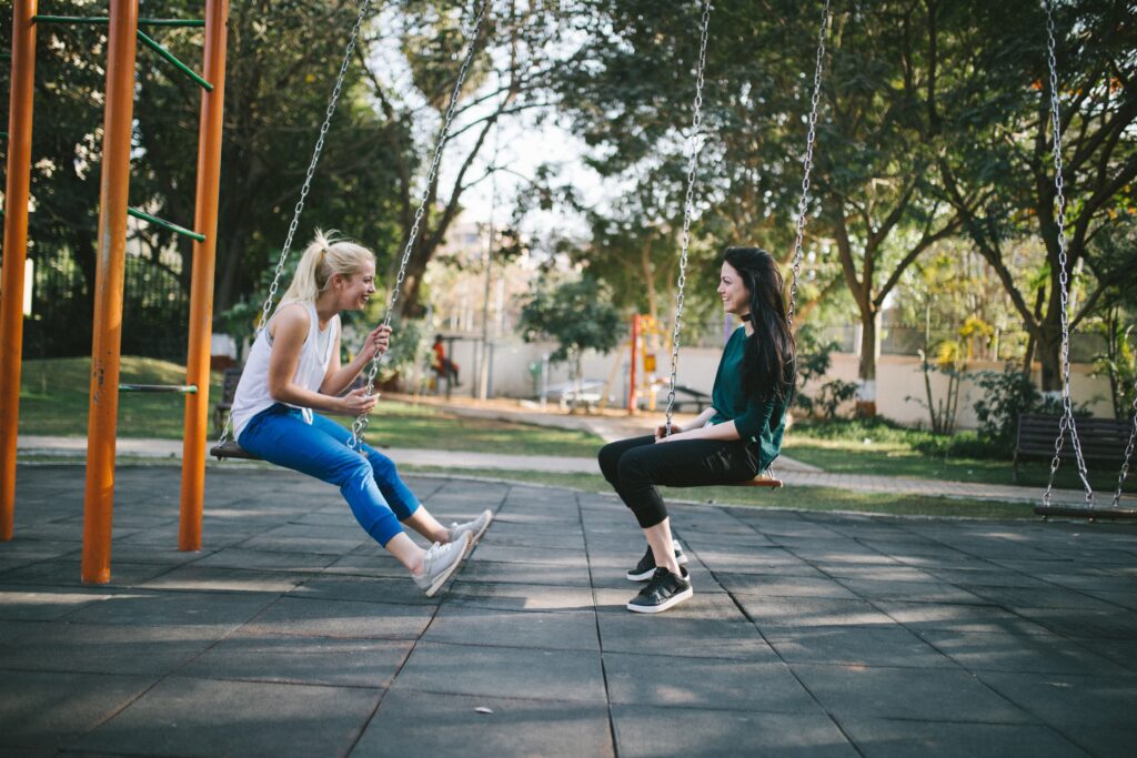 Women talking in a park